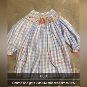 Shrimp and grits kids smock dress